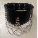 Leather Collar With 5 Chains