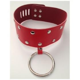 Leather Collar With Ring, Padlock & Key